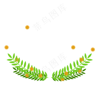 绿色植物边框春天,免抠元素