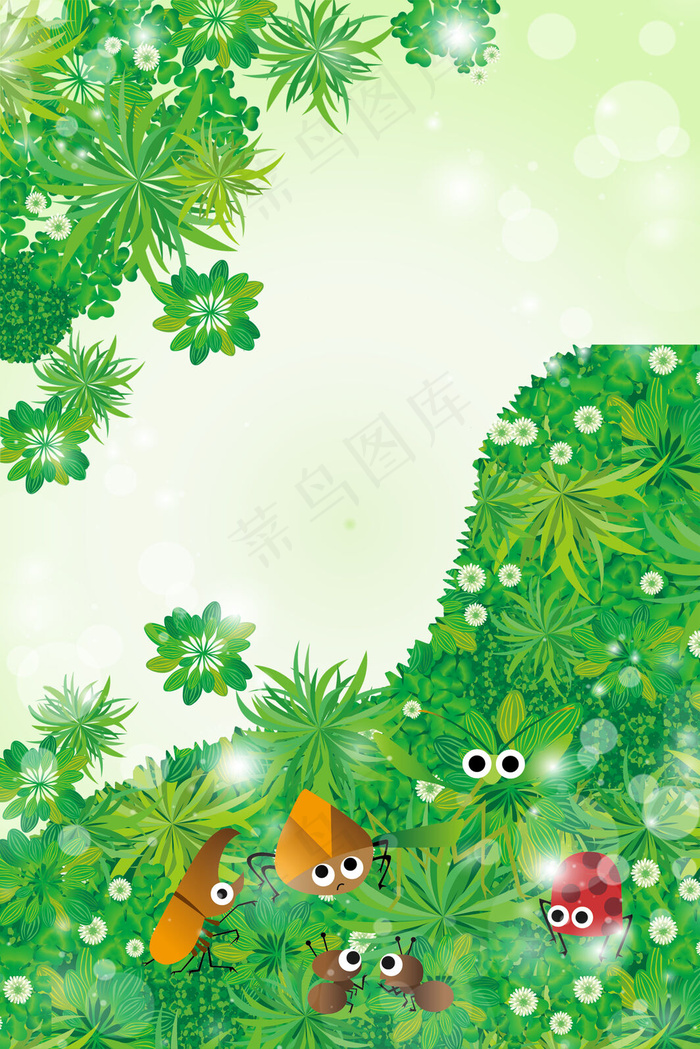 矢量图春天的草丛