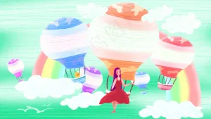 探险少女的热气球之旅