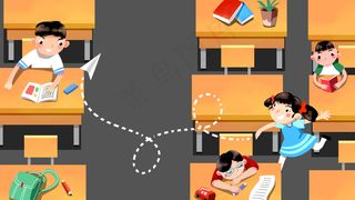 黄色系卡通手绘风开学季配图