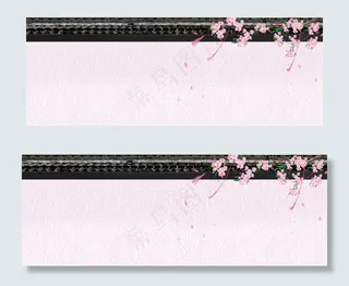 中国风浪漫建筑屋檐banner