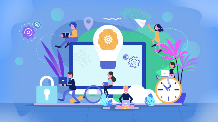 矢量办公科技商务上班族