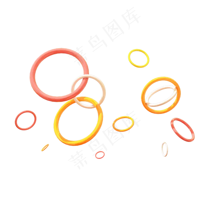 C4D彩色环形悬浮素材,免抠元素(2000*2000px)psd模版下载