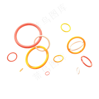 C4D彩色环形悬浮素材,免抠元素