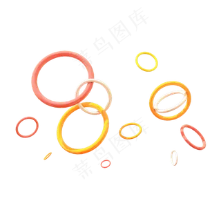 C4D彩色环形悬浮素材,免抠元素