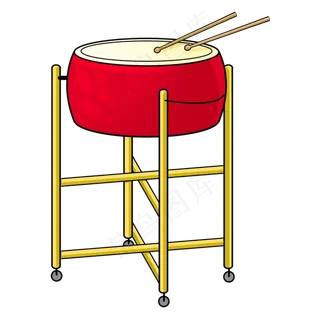 手绘卡通年货节新春锣鼓盛宴,免抠元素