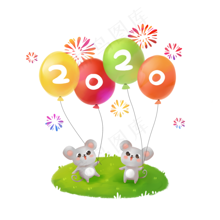 2020鼠年来了,免抠元素(2000X2000(DPI:300))psd模版下载