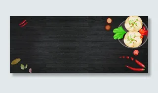 简约黑色质感小笼包banner