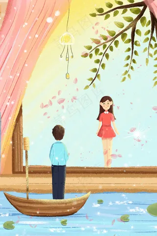 立夏夏季夏天阳光情侣