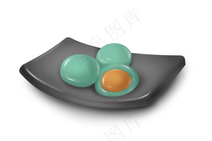 一盘清明青团食物