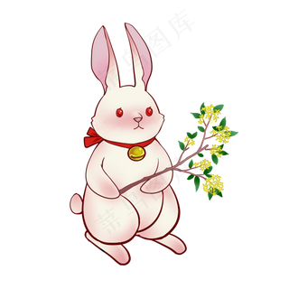 玉兔桂花,免抠元素