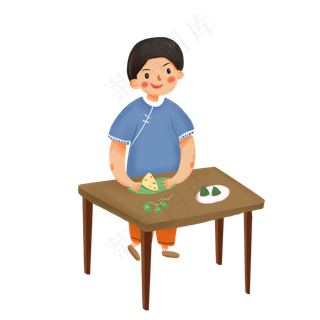 五月端午节人物卡通元素