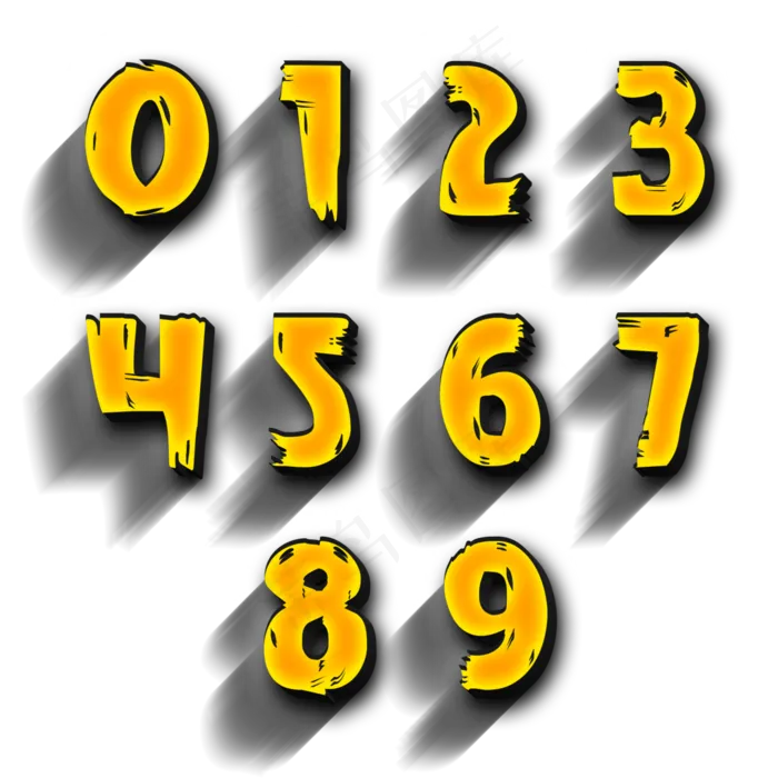 原创万圣节立体数字(2000X2000(DPI:150))psd模版下载