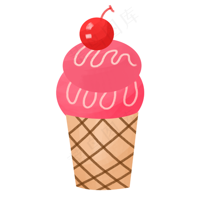 水果樱桃冰淇淋
