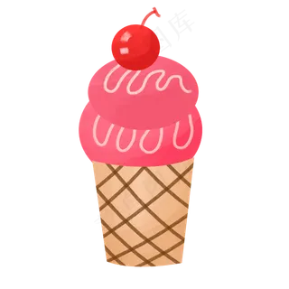 水果樱桃冰淇淋