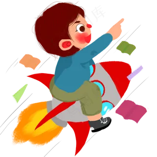 高考男孩火箭奋进冲刺