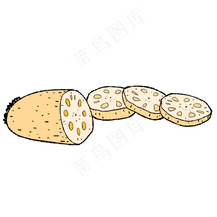 绿色食品藕卡通藕节(2000X2000(DPI:300))psd模版下载