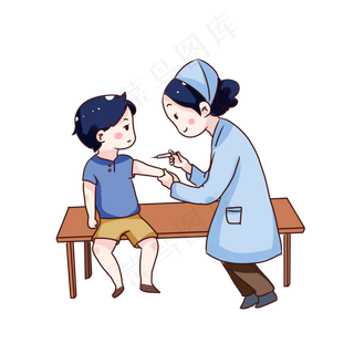手绘卡通医疗打针