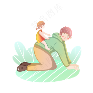 父亲节背女儿素材