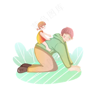 父亲节背女儿素材