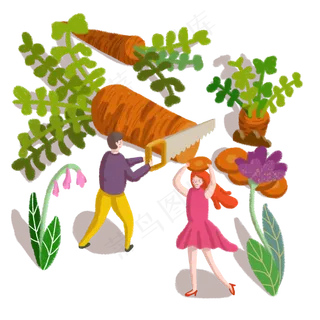 春天胡萝卜菜园梦幻世界