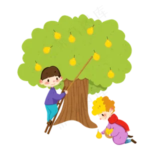 惊蛰摘梨子的小孩