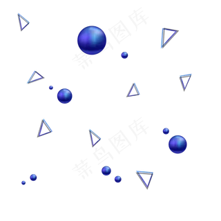 三角形和球体几何图案漂浮素材,免抠元素
