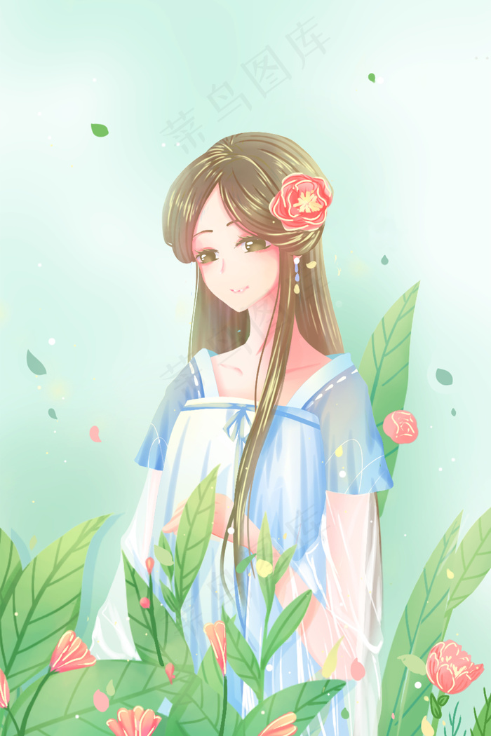 绿色唯美卡通清新夏季小暑大暑24节气配图(3545*5315px 300 dpi )psd模版下载