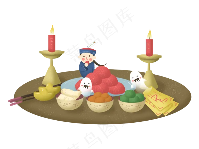 中元节僵尸百鬼节祭拜祖先祭品,免抠元素