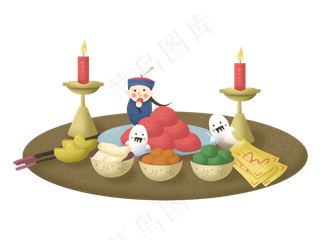 中元节僵尸百鬼节祭拜祖先祭品,免抠元素