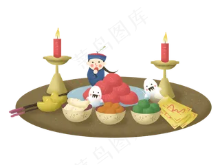 中元节僵尸百鬼节祭拜祖先祭品,免抠元素