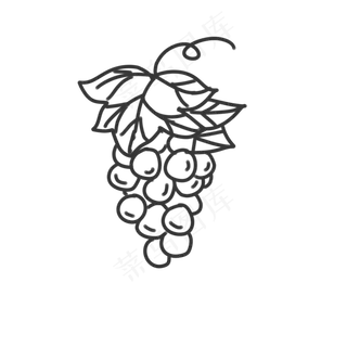 打卷可爱葡萄简笔画