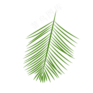 一片绿色的针尖叶子手绘设计