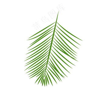 一片绿色的针尖叶子手绘设计