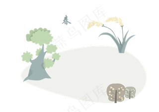 春天春光植物万物复苏PNG清新节气,免抠元素