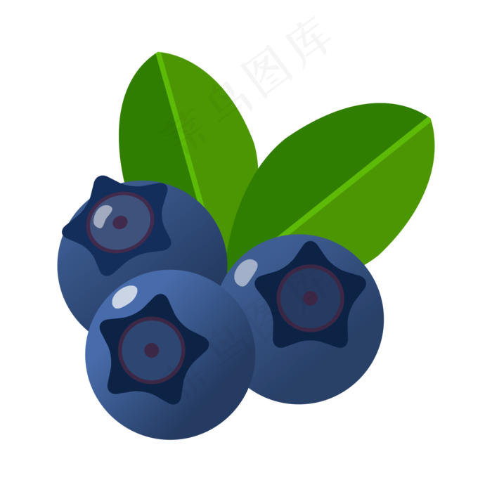 2.5D一个蓝色的蓝莓免抠图