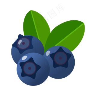 2.5D一个蓝色的蓝莓免抠图