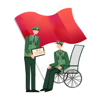 扁平颁发证书军人