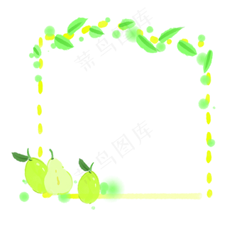 绿色梨子边框装饰