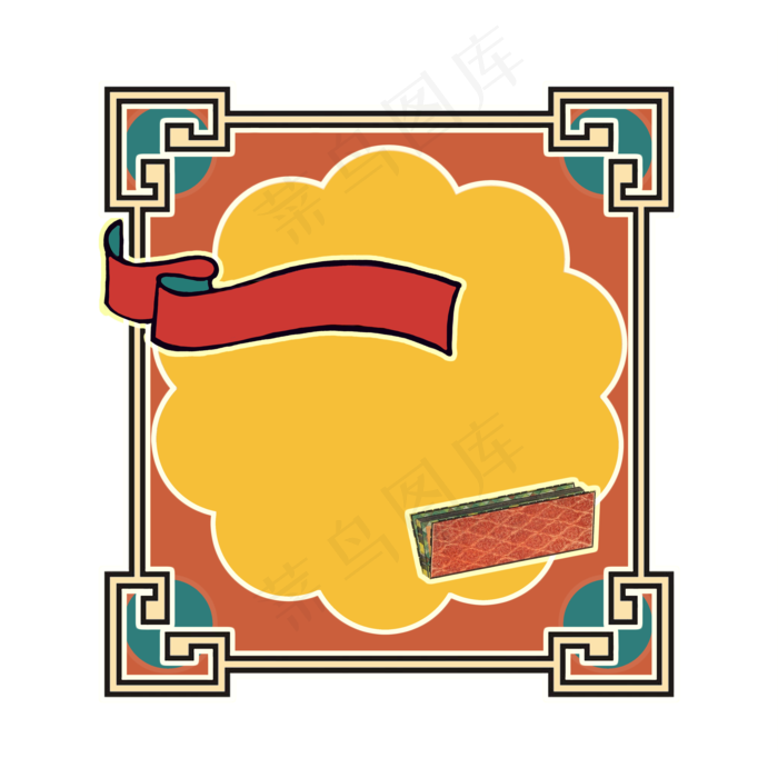 中国国潮复古边框名册图集图谱装(3500X3500(DPI:200))psd模版下载