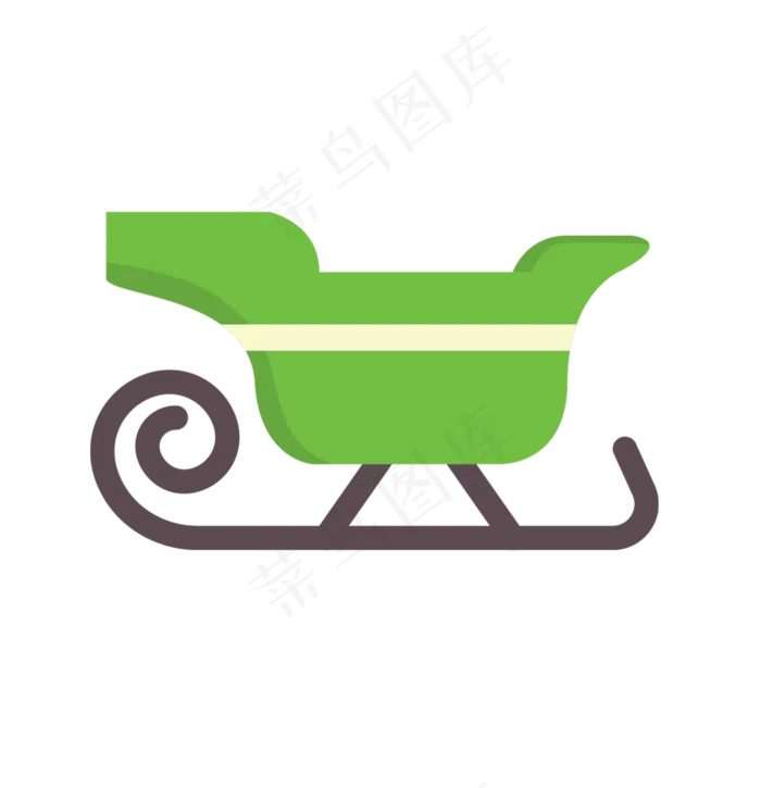 圣诞节雪橇绿色平安夜圣诞老人交,免抠元素(1062X1100(DPI:300))psd模版下载