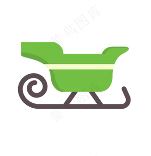 圣诞节雪橇绿色平安夜圣诞老人交,免抠元素