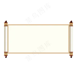 手绘中国风山水卷轴,免抠元素