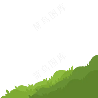 大暑处暑夏季盛夏清凉前景草手绘