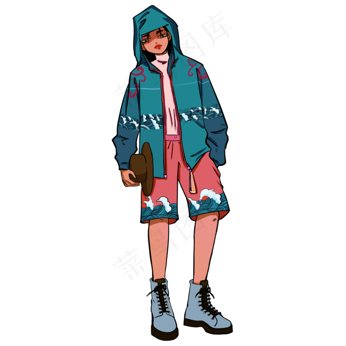 国潮时尚青年女孩男孩搭配