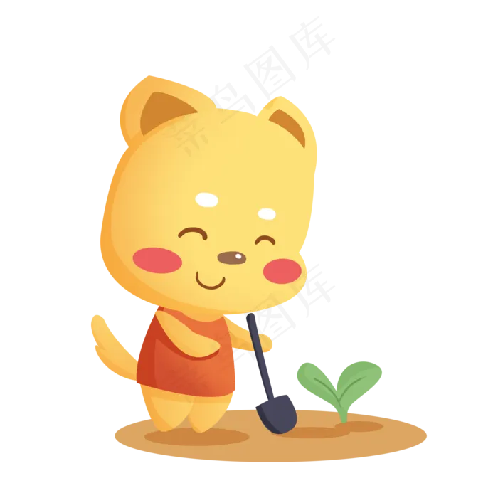 可爱植树节卡通元素,免抠元素(2000*2000px 300 dpi )psd模版下载