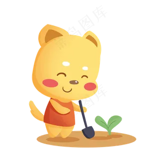 可爱植树节卡通元素,免抠元素