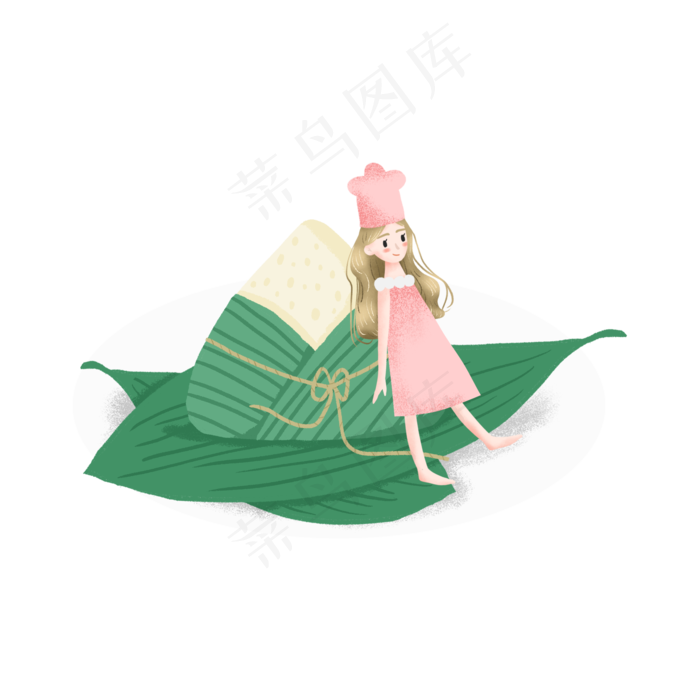 端午节的粽子和女孩
