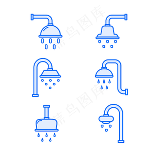 简约线性花洒图标