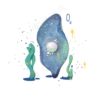 海底海洋装饰野生珍珠蚌珠PNG圆润,免抠元素